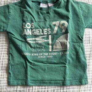 Zara Kids Green 'Los Angeles 79' Graphic Tee
